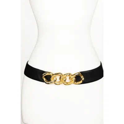 Raina Belts Jaclyn Chain Leather Belt In Brown