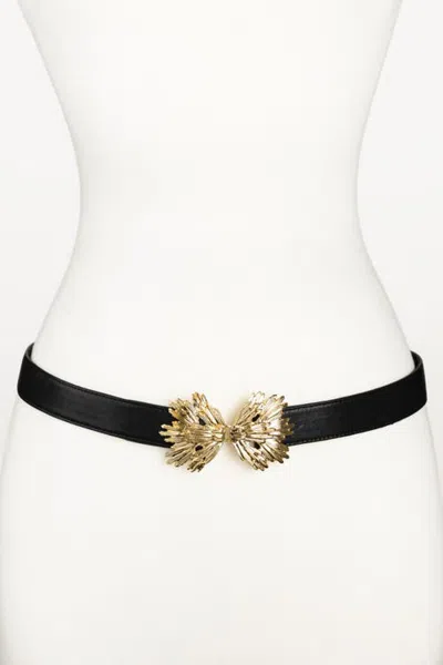 Raina Belts Starburst Buckle Leather Belt In Black