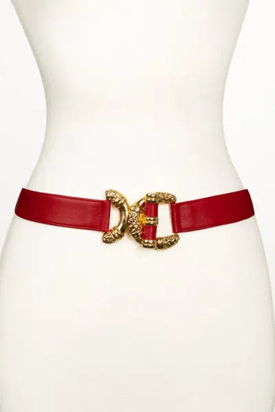 Raina Belts Viper D Link Buckle Leather Belt In Red