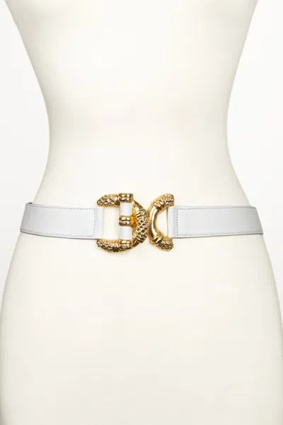 Raina Belts Viper D Link Buckle Leather Belt In White