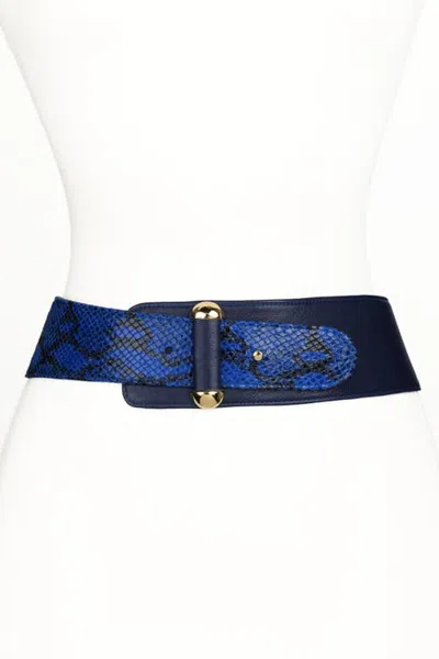 Raina Belts Vixen Color Block Leather Belt In Blue