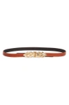 Raina Three Shells Leather Belt In Cognac