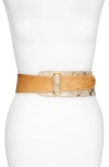 Raina Vixen Leather Belt In Carmel
