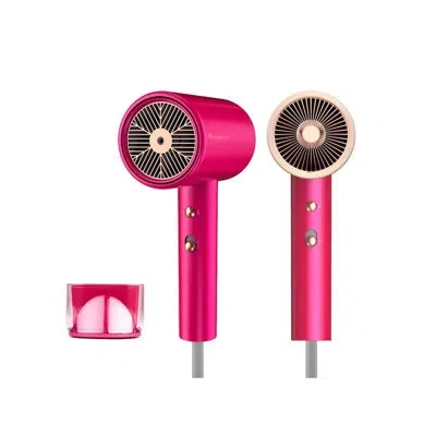 Rainbean 1800w Water Ionic Hair Dryer With Magnetic Nozzle – Pink, Quick-dry & Low Noise Blow Dryer For Smoot