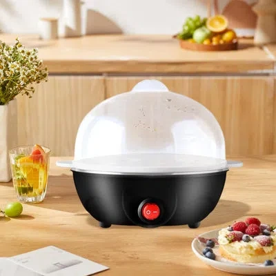Rainbean Egg Cooker - 7-egg Capacity Boiler With Automatic Shut Off, Hard, Medium & Soft Boiled Eggs, Easy-to In Black;white