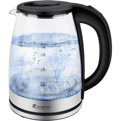 Rainbean Electric Kettle 1.8l Glass Water Boiler With Led Light & Auto Shut-off In Stainless Steel