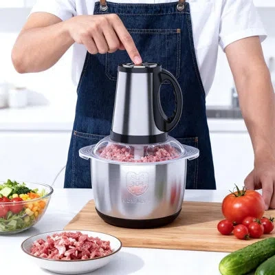 Rainbean Stainless Steel Meat Grinder, 5l Electric Food Chopper With 3-speed Control, 400w Meat And Vegetable