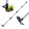 Rainbean Weed Puller Tool With Long Handle，adjustable Long Manual Weeder Remover Tool，2 In 1 Hand Weed Rake A In Black