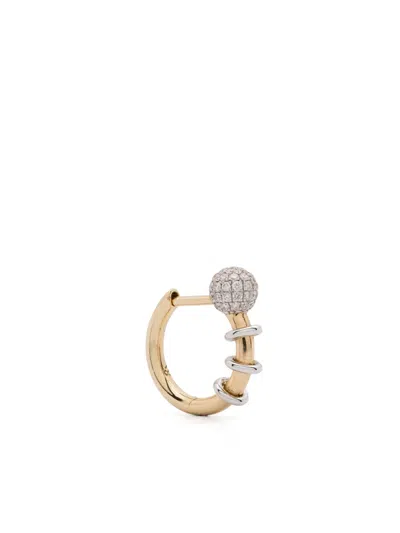 Rainbow K 14k White And Yellow Gold Punk Diamond Single Earring In 14k Yellow Gold,14k White Gold,diamond