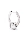 Rainbow K 14k White Gold Piercing Diamond Huggie Earring In シルバートーン