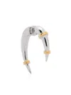 Rainbow K 14k Yellow And White Gold Horn Single Earring In Silver