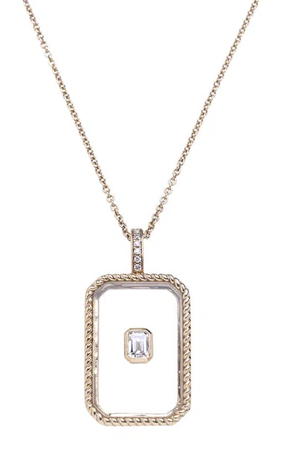 Rainbow K 14k Yellow Gold Crystal Diamond Necklace