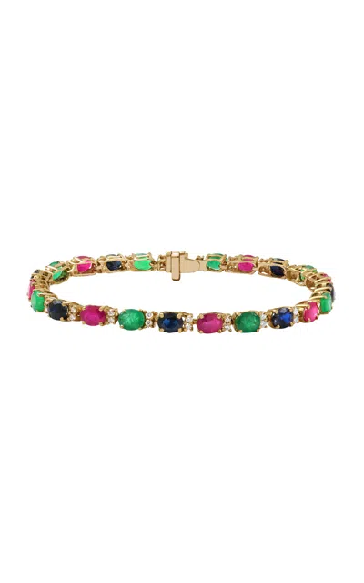 Rainbow K 14k Yellow Gold Multi River Bracelet