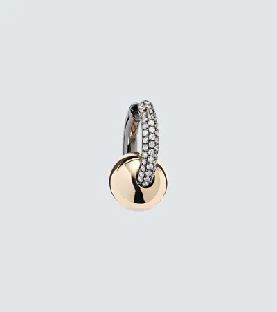 Rainbow K 14kt Gold Single Earring With Diamonds In Black Gold/yellow Gold