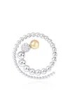 Rainbow K Ball 14kt Gold And White Gold Single Earring With Diamonds In Gold