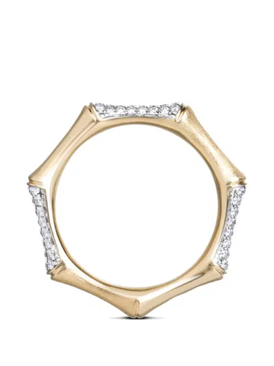 Rainbow K Bamboo Diamond Ring In Gold