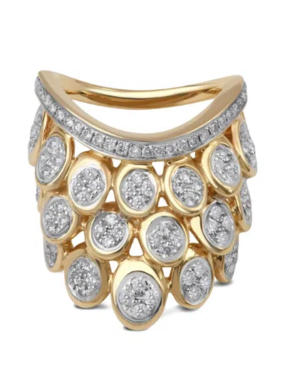 Rainbow K Blossom Pave Diamond Ring In Gold