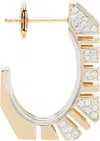 Rainbow K Gold & White Gold Bold Nano Pavé Single Earring In 14k Yg/ Wg