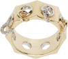Rainbow K Gold Eyet Diamond Ring In 14k Yg Wg