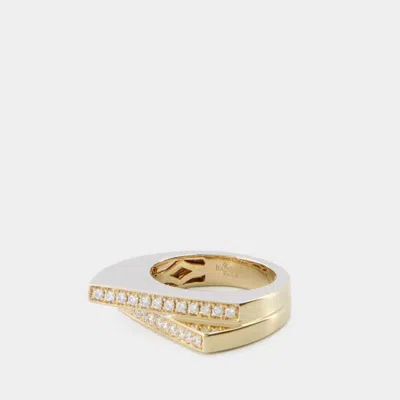 Rainbow K Handcuff Double Ring In Gold