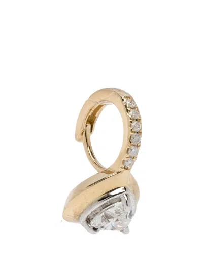 Rainbow K Heart Diamond Earring In Gold