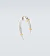 Rainbow K Horn 14kt White And Yellow Gold Single Earring In Silver