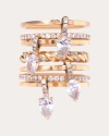 Rainbow K Women's Alliances 18k Gold Diamond 7-ring Set