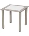 Rainbow Outdoor Odessa End Table - Capuccino Hpl - White In Gray
