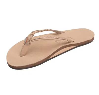 Rainbow Sandals Women's Flirty Braidy Double Layer Leather Sandal In Sierra Brown In Multi