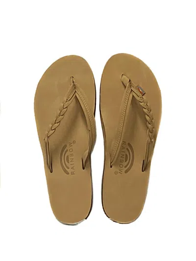 Rainbow Sandals Women's Flirty Braidy Single Layer Leather Sandal In Sierra Brown