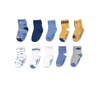 Rainbow Sugar Babies' Biz & Bean Toddler Boys' And Girls' 2t-4t Grippers Socks, 10-pack In Multi