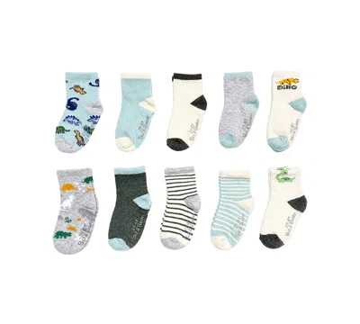 Rainbow Sugar Babies' Biz & Bean Toddler Boys' And Girls' 2t-4t Grippers Socks, 10-pack In Multi