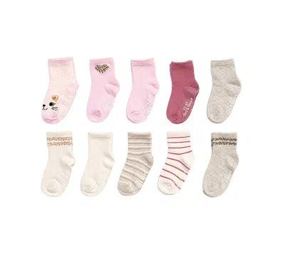 Rainbow Sugar Babies' Biz & Bean Toddler Boys' And Girls' 2t-4t Grippers Socks, 10-pack In Multi