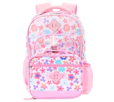 Rainbow Sugar Kids' Girls' Floral Backpack And Lunch Box, 2-piece Set In Pink