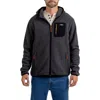 Rainforest Alpine Texture Fleece Hoodie In Charcoal