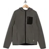 Rainforest Vault Chevron Knit Zip Hoodie In Gray