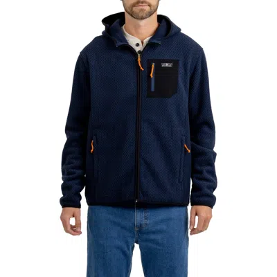 Rainforest Alpine Texture Fleece Hoodie In Navy