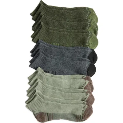 Rainforest Assorted 8-pack Quarter Socks In Olive Sage Charcoal