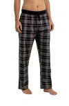 Rainforest Brushed Plaid Flannel Lounge Pants In Charcoal/black