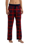 Rainforest Brushed Plaid Flannel Lounge Pants In Navy/bold Red