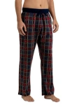Rainforest Brushed Plaid Flannel Lounge Pants In Red/charcoal/navy
