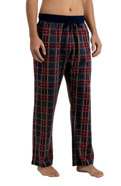 Rainforest Brushed Plaid Flannel Lounge Pants In Red/charcoal/navy