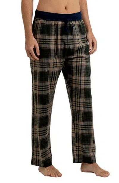 Rainforest Brushed Plaid Flannel Lounge Pants In Rf Green