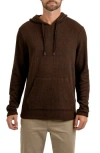 Rainforest Cabin Waffle Knit Hoodie In Dark Brown