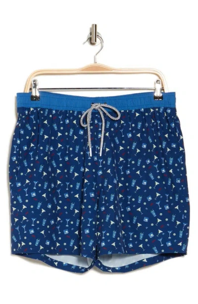 Rainforest Cocktails Swim Trunks In Navy