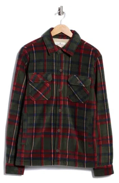 Rainforest Edgewood Bonded Fleece Shirt Jacket In Olive Plaid
