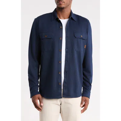 Rainforest Fahnestock Knit Button-up Shirt In Blue