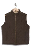 Rainforest Faux Shearling Lined Quilted Vest In Brown