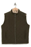 Rainforest Faux Shearling Lined Quilted Vest In Green