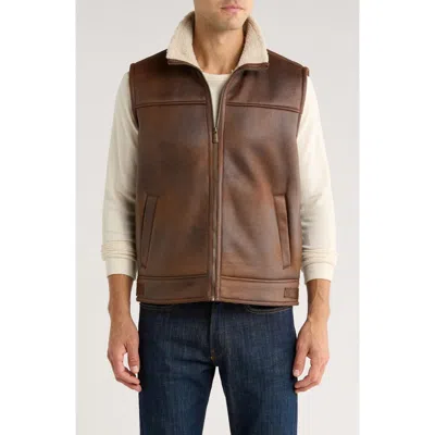 Rainforest Faux Shearling Lined Vest In Blue